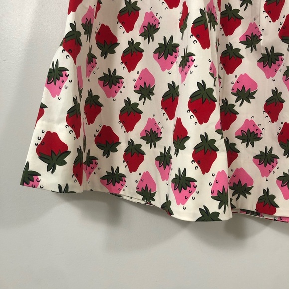 Boden Layla Sateen Cotton Ivory Strawberry Pop Midi Skirt. Women’s Size 6 - Picture 7 of 16